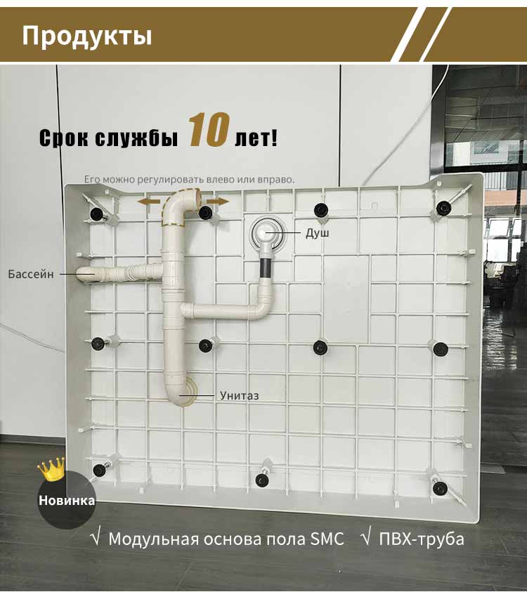 Водонепроницаемый высококачественный модульный унитаз для ванной комнаты с литьёным полом из SMC (MTU1114) Водонепроницаемый высококачественный модульный унитаз для ванной комнаты с литьёным полом из SMC (MTU1114)