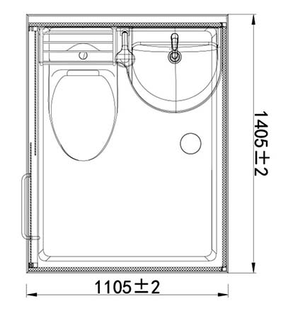 Водонепроницаемый высококачественный модульный унитаз для ванной комнаты с литьёным полом из SMC (MTU1114)