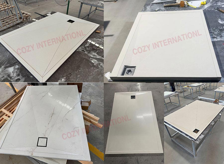 Панель из пенополимерного цемента, каменная плита, противоскользящая основа для душа, душевая тара